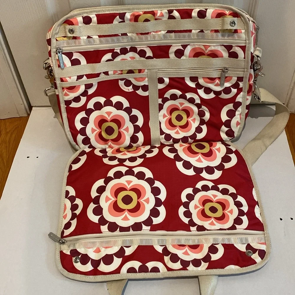 Le Sportsac Laptop Carryall Bag in modern floral design.